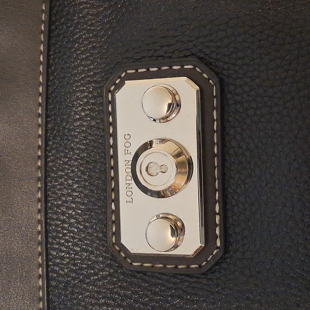 London Fog Blackbrown/Brown Satchel Crossbody Handbag - Picture 3 of 11